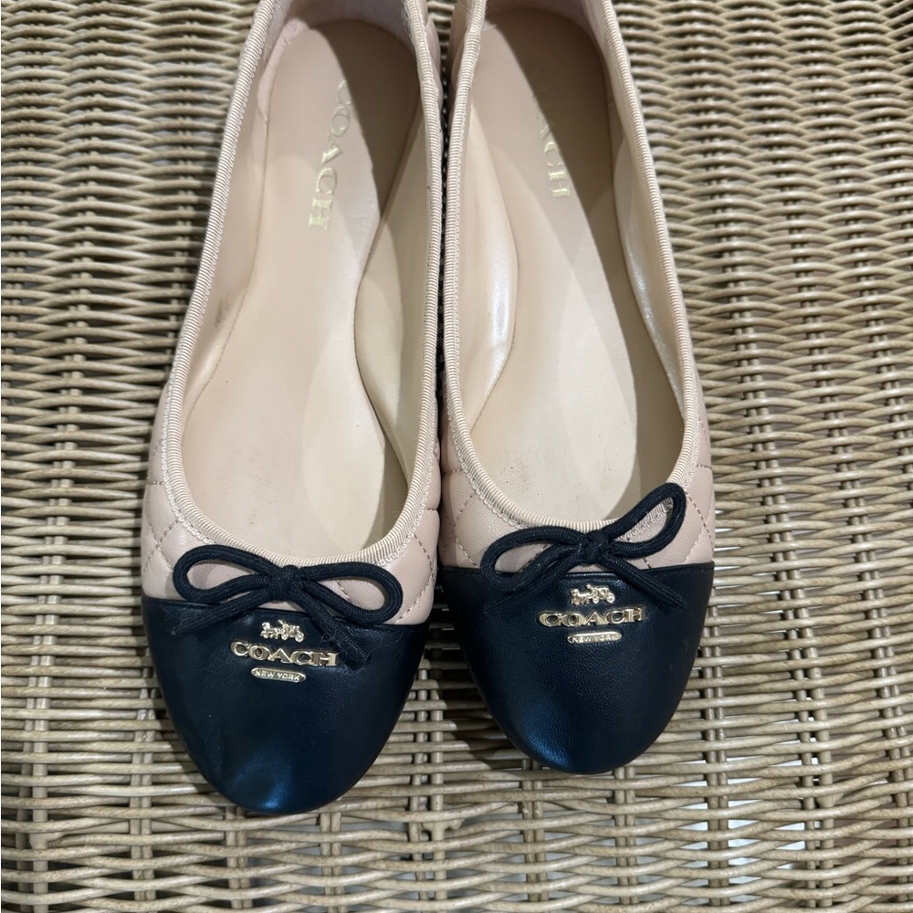 Coach Women's Black and Tan Flats